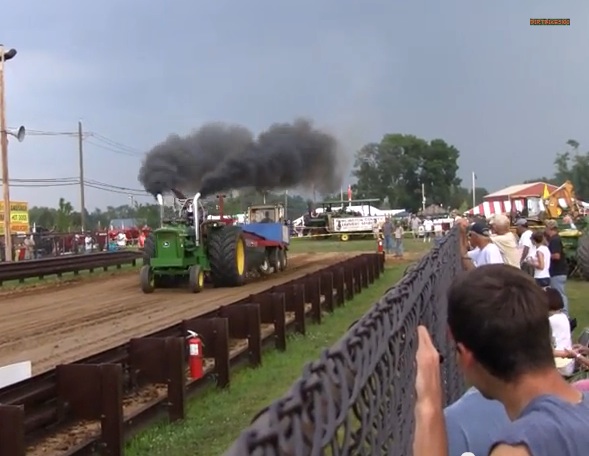 Watch This Awesome Straight Piped, 12V-71 Detroit Diesel Powered John Deere 5012 Have Fun Hooked To The Pulling Sled