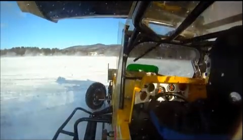 Ride Along With Andy Seuss As He Races A Modified On Ice!