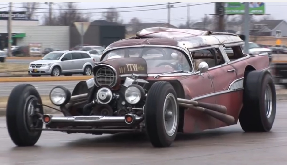 Is It Wrong To Like This? Check Out A 1957 Chevy Rat Rod Wagon Cruising the Streets And Sounding Really Mean In The Process