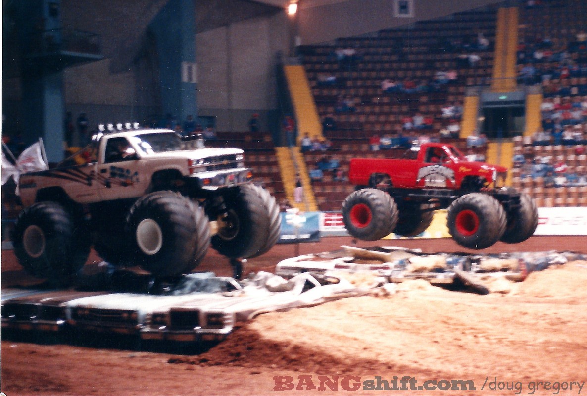 Vintage 1980s Monster Truck Action Photos From The Garrett Coliseum In Montgomery, Alabama – Bigfoot, Grave Digger, More!