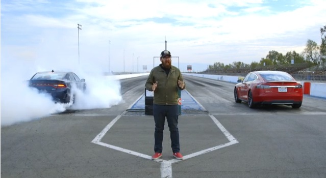 Motor Trend Does Their Take On The Newest Big Rivalry In The Automotive Arena: Hellcat Versus Tesla