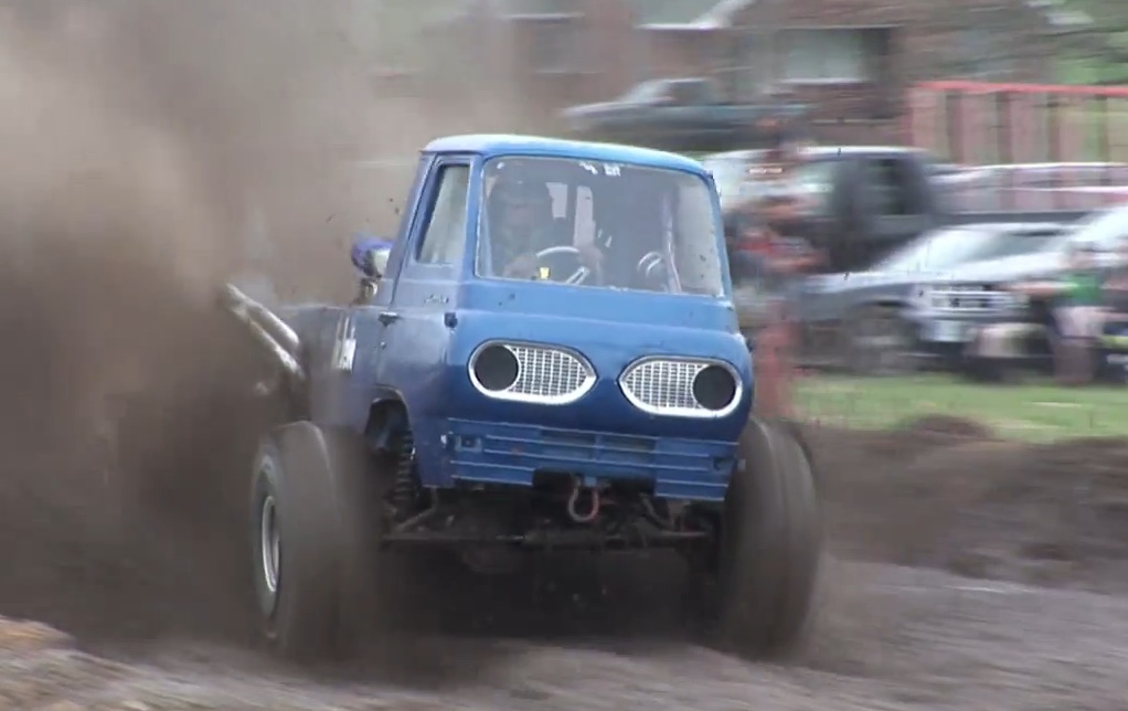 Watch This Ford Econoline From Hell Obliterate A Mud Pit From A Bunch Of Angles – Gnarly!