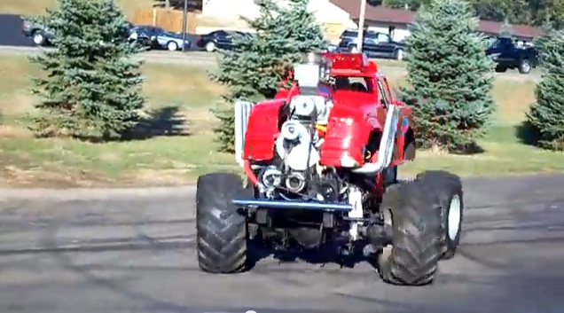 This 600hp V8-powered, Four Wheel Drive, Four Wheel Steering Midget Truck Is Insanity Painted Red