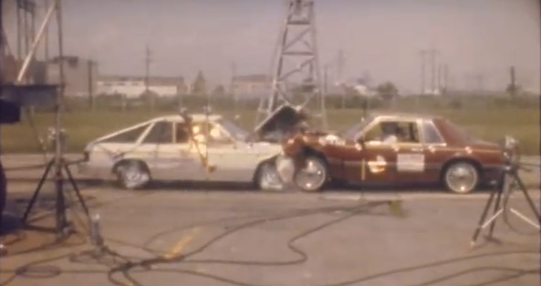 Historical Footage: Head-To-Head Crash Testing A 1982 Mustang Vs. A 1982 Plymouth TC3