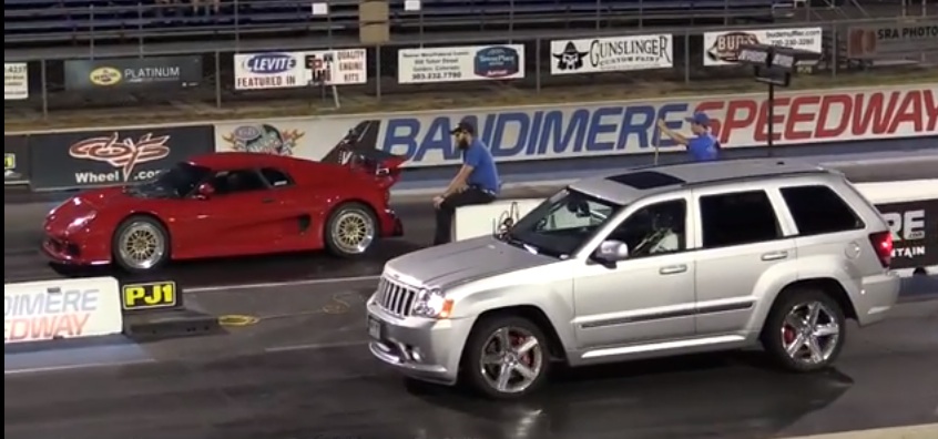 Unique Pairing: Jeep Grand Cherokee SRT-8 versus Noble M400 At Bandimere