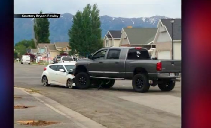 Watch A Syracuse, Utah Dad Use His Lifted Ram To Stop A Crazed Driver From Running Over Kids At A Park