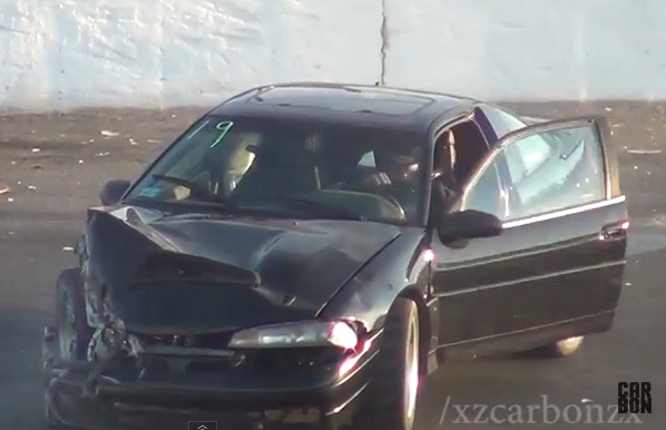 Watch This Eagle Talon Go High and Eat The Wall During The Spectator Drags At Seekonk Speedway