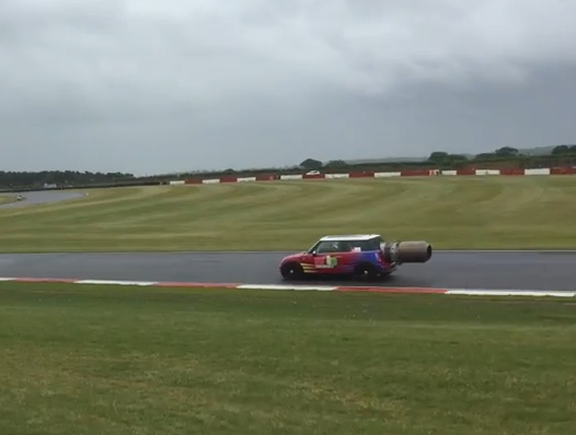 Someone Put A Jet Powered Mini On A Road Course In England And It Wrecked On Turn One (Video)