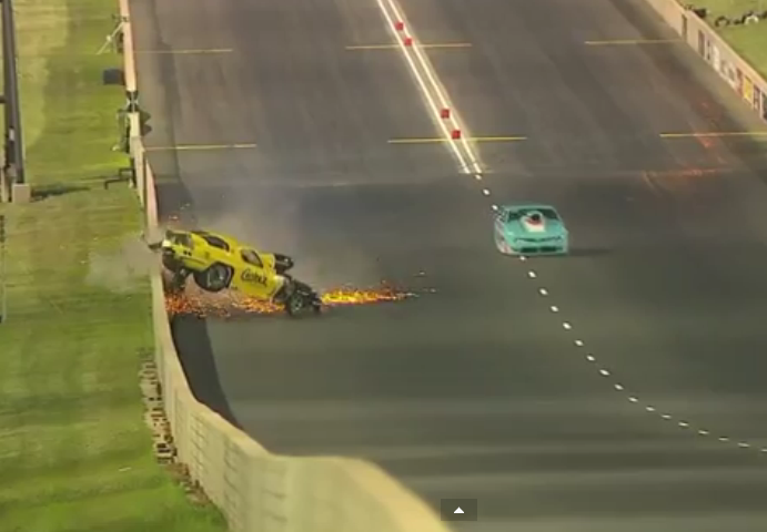 Top Sportsman Wreckage: Watch Wade Keifer Smash The Wall During Qualifying At NHRA Denver