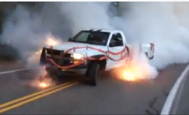 Hilarious Video: Watch A Pickup Strung With About One Million Firecrackers Put On The Performance Of A Lifetime