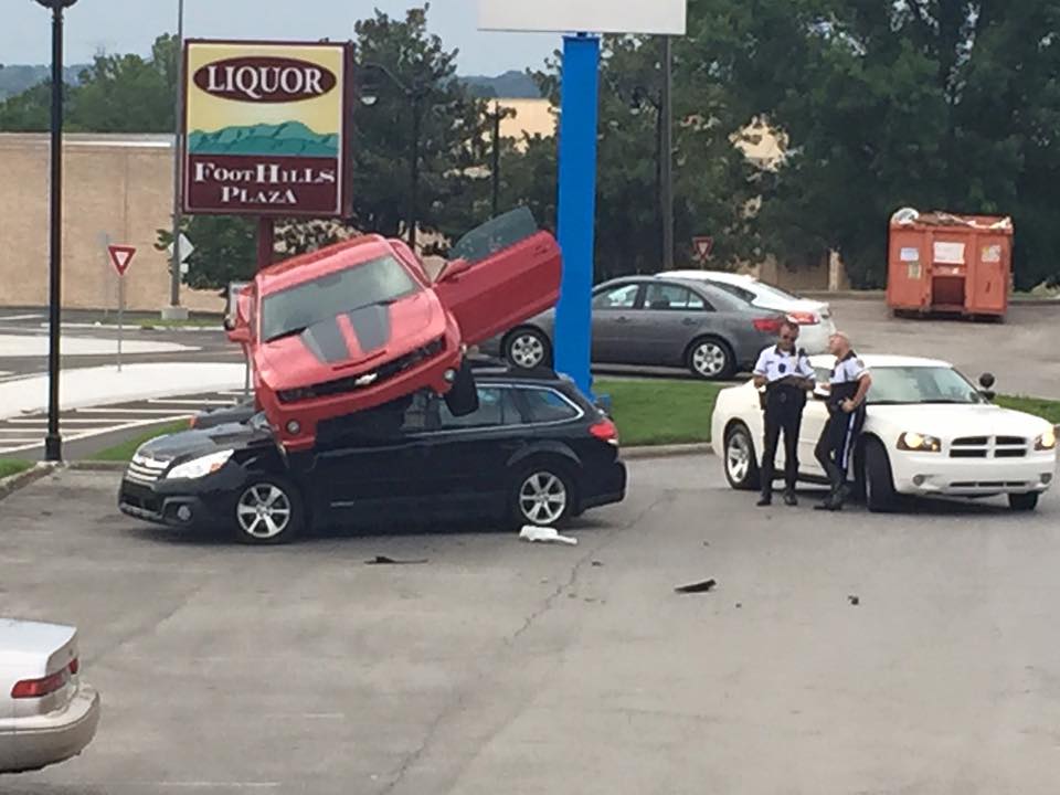 How In The…?! Balancing A Camaro On A Subaru In Tennessee