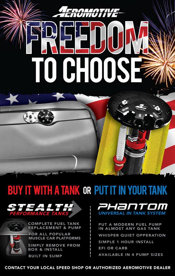 Freedom To Choose: Aeromotive Reminds You That They Offer Tanks With Pumps And Pumps That Fit In Tanks