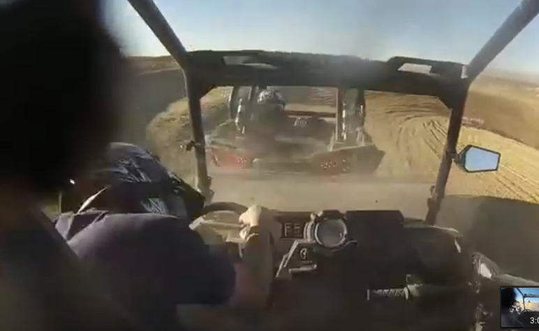 Watch This Guy Racing His Polaris XP 1000 Come Over a Jump And Completely Bash A Stopped Racer