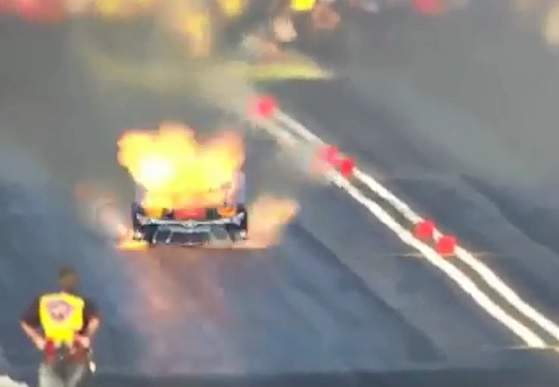 Watch Alexis DeJoria Suffer A Massive Funny Car Explosion At NHRA Seattle – She’s Fine