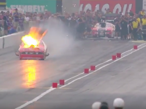 Watch Billy Glidden Suffer A Massive Manifold Explosion And Hood Scoop Launch At The 2015 NHRA US Nationals