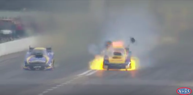 Dramatic Video: Del Worsham Wins NHRA St. Louis While Exploding In The Lights!