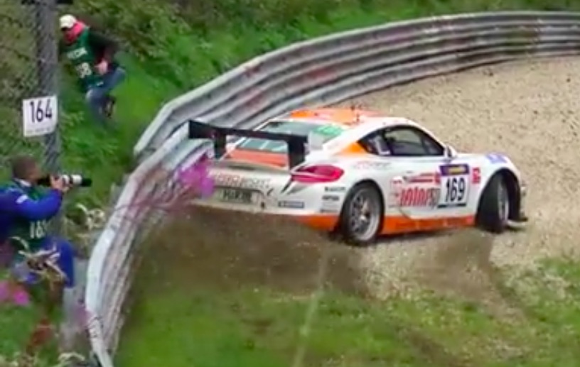 The Driver Of This Porsche Cayman GT4 Race Car Proves That Sometimes Saving Your Own Hide Requires Max Throttle