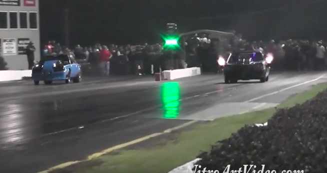 Hard Shot: Here’s What Happens With A Nitrous Crazed Grudge Car Busts The Tires Loose – BAM!