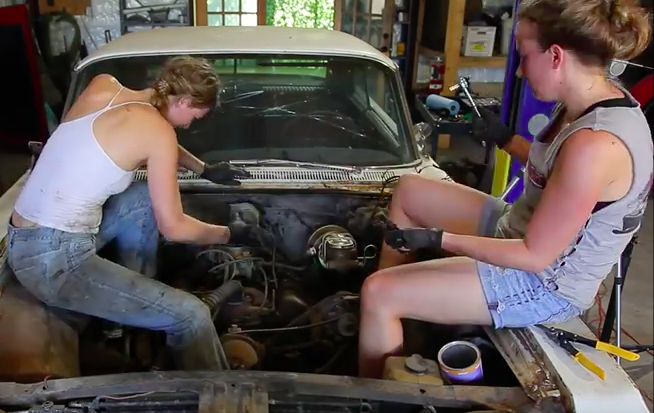 In The Shop With Emily: The Motor And Transmission Come Out Of The Impala Project