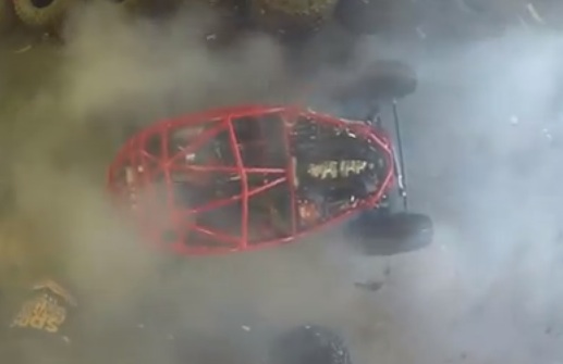 Restrained Anger: Watch As The “Rum Runner” Rock Bouncer Does A Chained-Down Four-Wheeled Burnout – This Thing Is Pissed!