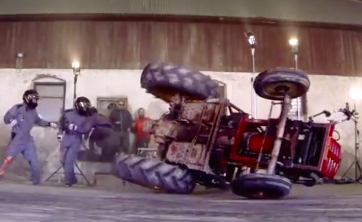 Watch This Drifting Tractor Burn Tires, Chew Up Fields, And Crash Onto Its Side