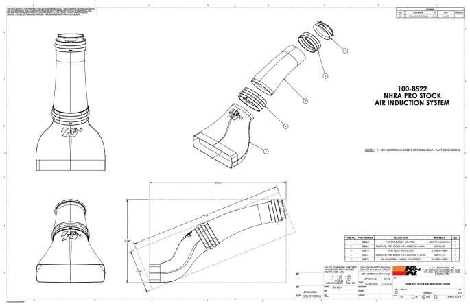 NHRA K&N Pro Stock Air Induction System