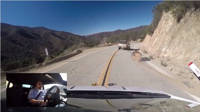 The Last Thing You Ever Want To See While Canyon-Carving Someone Else’s 800HP Lamborghini Is A Guy Dragging A Log Just Around The Next Corner!