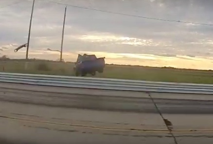 Watch This Gnarly S-10 Literally Blow Through The Guardrail At A No-Prep Race In Texas