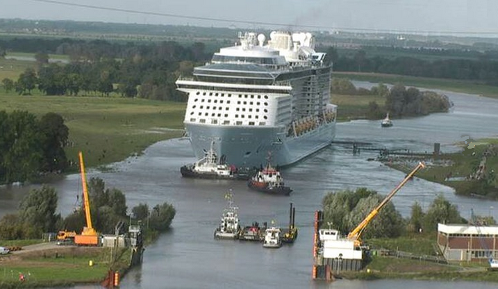 The 20-Mile Journey From Shipyard To Sea At This German Shipyard Is The Most Incredible Thing You’ll See Today