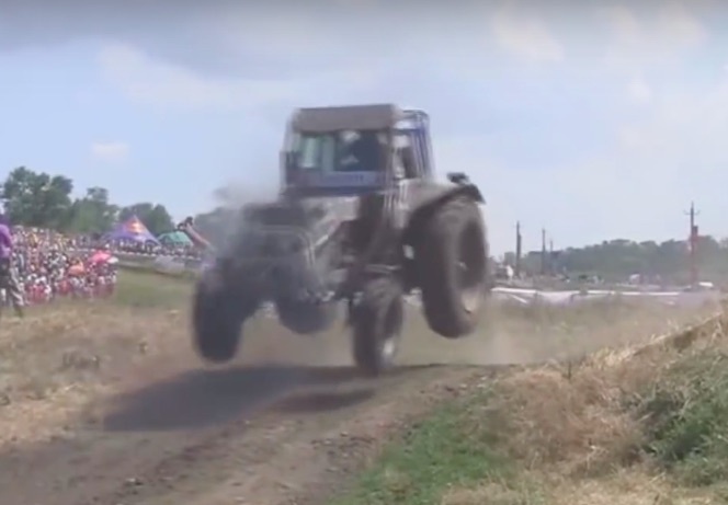 Here’s How To Party In Russia: “Flying Tractor Racing”…Put Your Chiropractor On Standby!