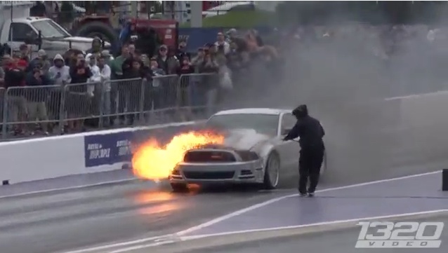 This Nitrous-Equipped Mustang Went Up In Flames At TX2K16!