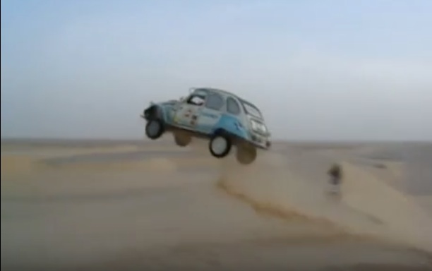 Classic YouTube: Launching A Citroen 2CV Seventy-Five Feet Off Of A Sand Dune