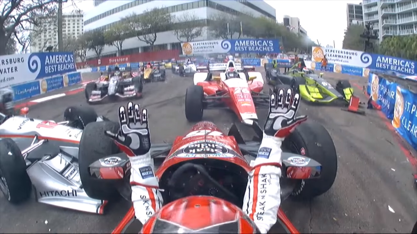 What The Hell, Man!? Video From IndyCar Wild Season Opener In St. Petersburg, Forida