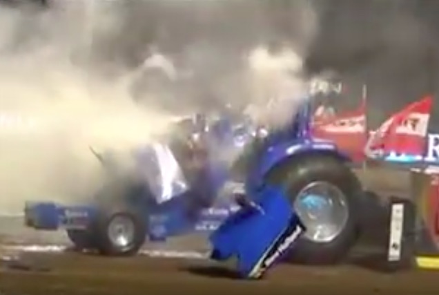 Watch A New Holland Pulling Tractor Blow ALL THE WAY UP During A Pull