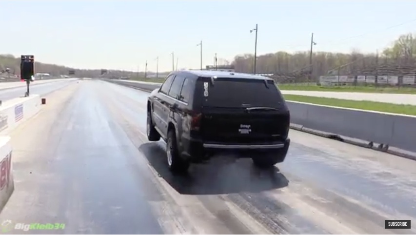 This Jeep SRT-8 Is Monsterous! Watch It Hang Tires At Cecil County Dragway!