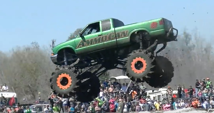 When The Mega Trucks Run Freestyle In Florida, Anything Goes…Flight Included!