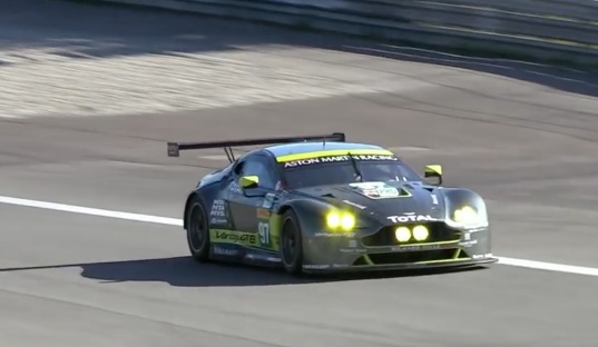 Morning Symphony: An Aston Martin V8 Vantage GTE Running Laps Before LeMans At Monza!