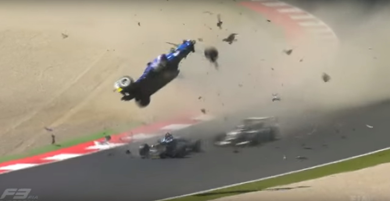 Somehow everybody survived this massive airborne Formula 3 wreck in Austria