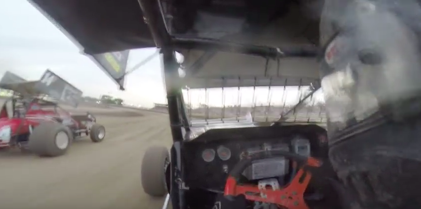 In-Car Video: Ride In A Sprint Car During A Heat Race At The Belleville High Banks In Kansas