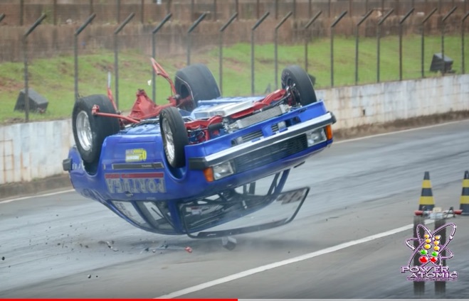 Watch What Happens When The Rear Axle Effectively Rips Out Of A Brazilian Drag Chevette