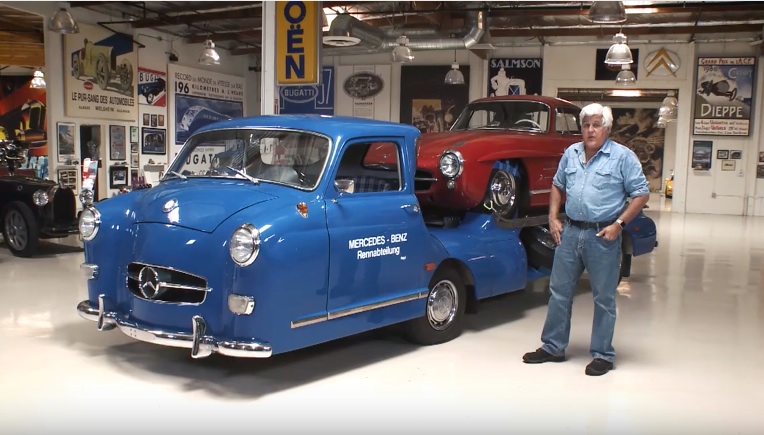 Blue-Blood Ramp Truck: Jay Leno Shows Off His Replica 1950 Mercedes-Benz “Rennabteilung” Race Car Hauler