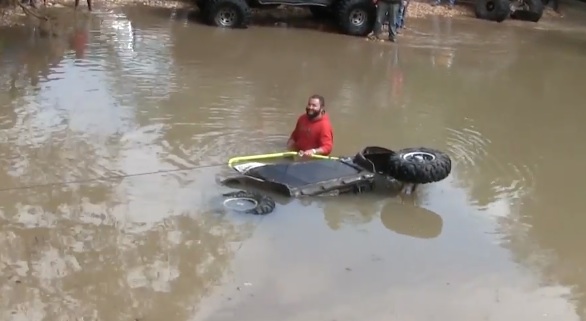 Left 2, Water Hazard: This Polaris Racer Sunk His RZR During A Race In Missouri!