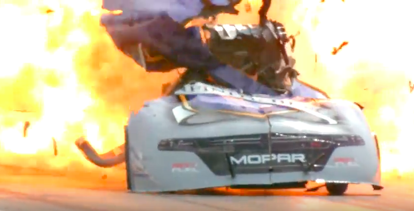 Watch Jack Beckman Suffer One Of The Worst Funny Car Explosions Of All Time At NHRA Epping