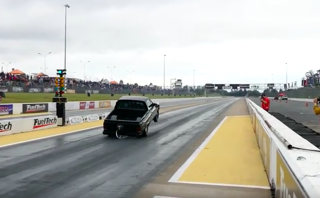 Watch This Beautiful Little Brazilian Chevy Truck Haul Tail At The Drags – Turbo Inliner Action!