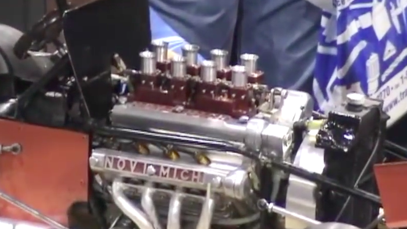 Watch And Listen To This Miniature Version Of The Famed Novi V8 Indy Engine Run In A Tiny Car