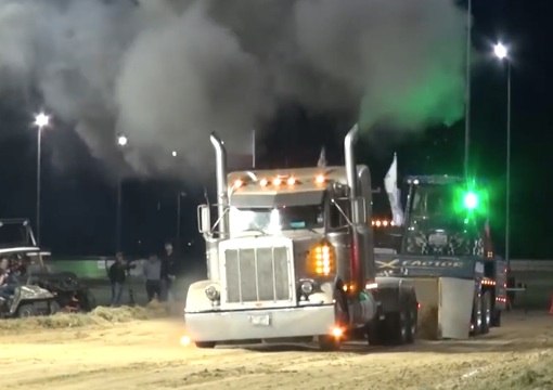 Workhorses Proving Their Capabilities: Watch These Semi-Tractors Drag The Sled!