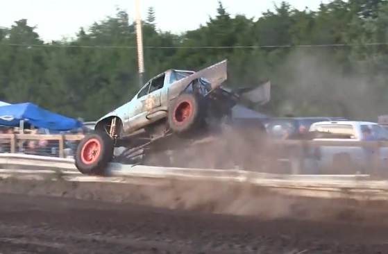 Crash And Burn: This Mud Racer Went Over Two Guardrails And A Fence After Losing Control