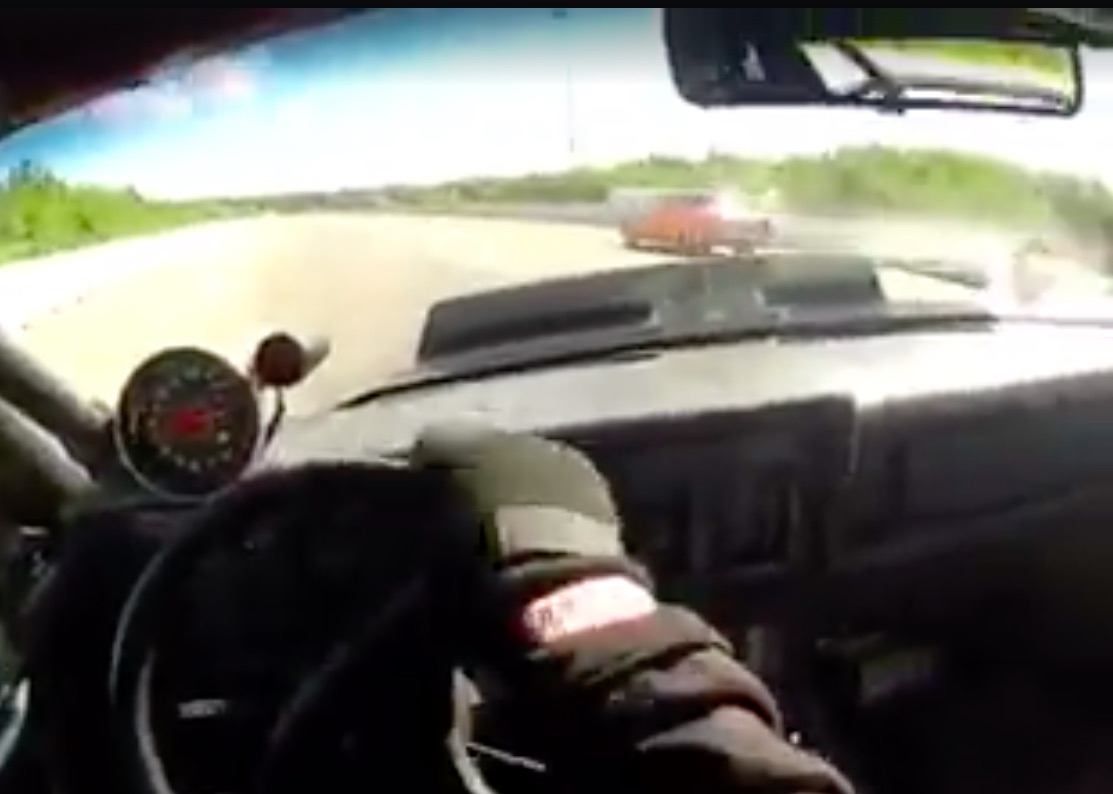 Woah Baby! Watch This Driver Make A Top End Save When The Motor Kicks A Freeze Plug Out!