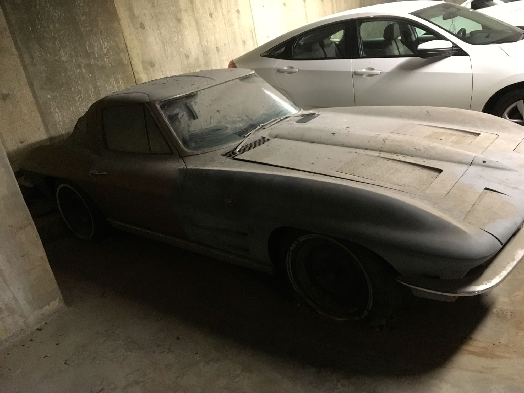 This 1963 Split Window Corvette Has Been Stored In A Parking Garage For Almost 40 Years