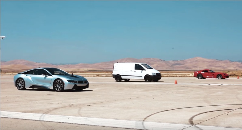 This BMW i8 And Dodge Viper Are About To Get Schooled…By Edna The EV Van!